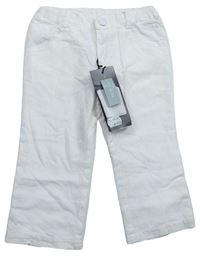 Biele plátenné podšité nohavice OOXOO