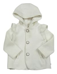 Bílý teplákový kabátek s volánikmi a kapucňou TED BAKER