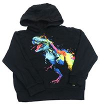 Černá mikina s dinosaurem a kapucí Next