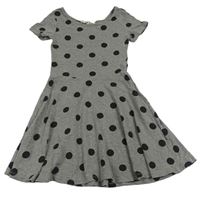 Sivo-čierne melírované bodkovaná é šaty H&M