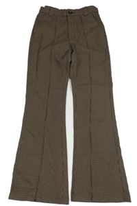 Hnedo-čierne vzorované chino široké nohavice H&M