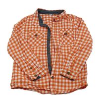 Tmavooranžovo-biela kockovaná košeľa M&S