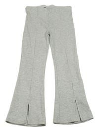 Svetlosivé melírované rebrované flare nohavice Tu