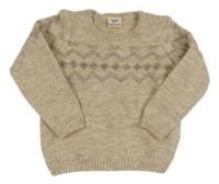 Béžový melírovaný svetr se vzorem DeFacto
