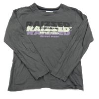 Tmavosivé tričko s nápismi RAIZZED