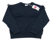 Nové - tmavovínová mikina s tylovými volánky TOM TAILOR