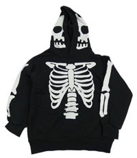 Čierna tepláková mikina s kostmi a kapucňou H&M