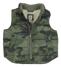 Khaki-army prošívaná šusťáková zateplená vesta GAP