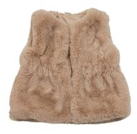 Pudrová kožešinová podšitá vesta Next