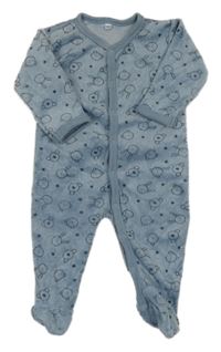 Modrý sametový overal se zvířátky ZEEMAN