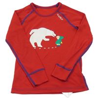 Červené thermo triko s ledním medvídkem Odlo