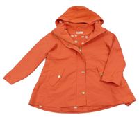 Jahodový šusťákový jarní kabát s odepínací kapucí H&M