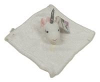 Nové - bílý třpytivý plyšový usínáček s jednorožcom First steps