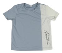 Světlemodro-bílé sportovní tričko s nápisem SHEIN