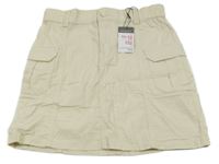 Nové - smotanová cargo plátenná sukňa PRIMARK