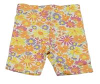 Bílo-barevné květované legínové kraťasy PRIMARK