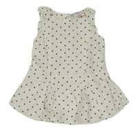 Bielo-čierne bodkovaná é menšestrové šaty s mašľami Topomini