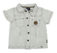 Bílá pruhovaná lněná košile s číslem SeRGeNT MaJoR 