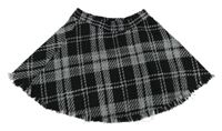 Čierno-biela károvaná tepláková sukňa H&M