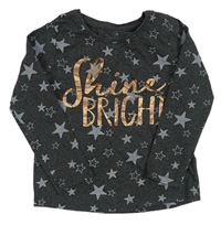 Sivé tričko s hviezdičkami a nápisom Primark