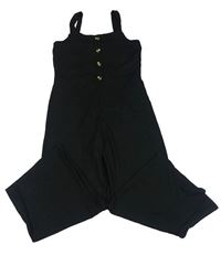 Čierny rebrovaný culottes overal s gombíkmi zn. New Look