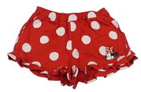 Červené puntíkaté kraťasy s Minnie a kanýry