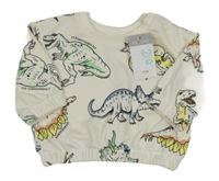 Nové - Smetanová mikina s dinosaury Primark