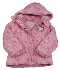 Růžová šusťáková zimní bunda s Hello Kitty a kapucí Sanrio