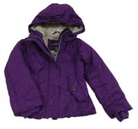 Fialová šušťáková zimná bunda s kapucňou zn. Lands'End