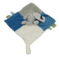 Nové - Modro-šedo-bílý plyšový usínáček so slonom Dunnes