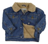 Modrá rifľová zateplená bunda Primark