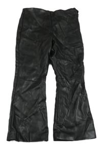 Čierne koženkové flare nohavice Zara