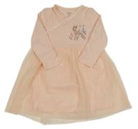 Ružové bavlněno/tylové šaty s Bambim Primark