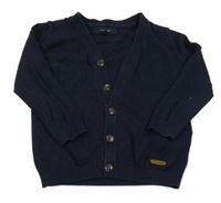 Tmavomodrý vlnený prepínaci sveter M&S