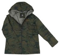 Army šusťáková nepromokavá bunda s kapucí Animal