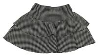 Čierno-biela kockovaná vrstvená sukňa Primark