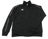 Černá sportovní propínací mikina s logem Adidas