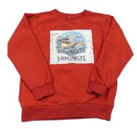 Červená mikina s Lego Ninjago z překlápěcích flitrů