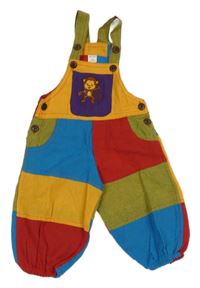 Barevné laclové kalhoty s opicí