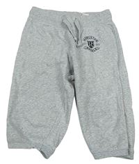 Šedé melírované capri tepláky s nápisem H&M