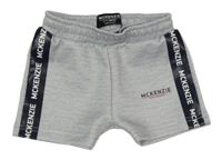 Sivé melírované športové kraťasy s nápismi McKenzie