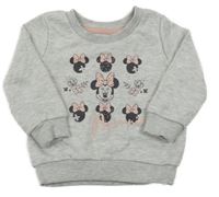 Sivá melírovaná mikina s Minnie Primark