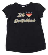 Čierne tričko s nápisom so srdcem Infinity Kids