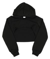 Čierna crop mikina s kapucňou