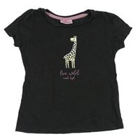 Tmavosivé tričko s žirafou Pep&Co