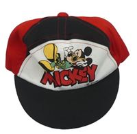 Červeno-čierna šiltovka s Mickeym Disney