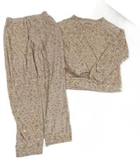 Svetloružové vzorované plyšové pyžama so srdiečkami zn. Tu