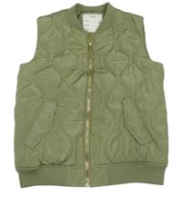 Khaki šusťáková prošívaná zateplená vesta M&S