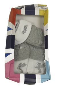 Nové - 2x šedo-bílé ponožky 