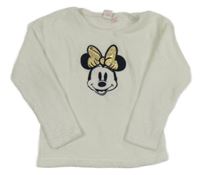 Biela plyšová mikina s Minnie Disney
